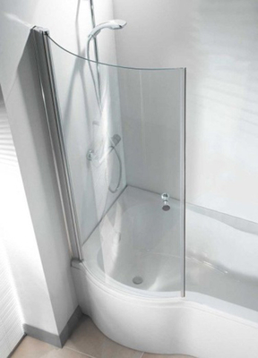China Transparent Bath Shower Screen Glass Bent Tempered Glass supplier