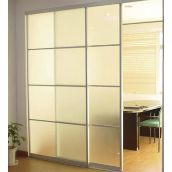 China Interior Decorative Sliding Glass Partition Walls Obscure Tempered supplier