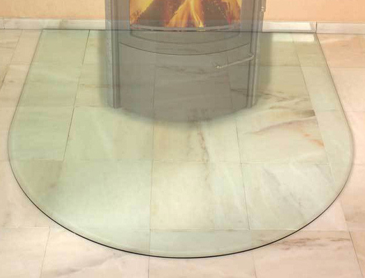 China 6 mm Glass Screen Fireplace , Glass Bottom Plate High Polished Edges supplier