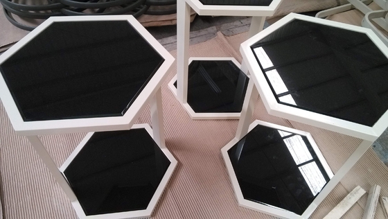 China Greenhouse Black Tempered Glass Tabletop , Tempered Plate Glass Hexagon supplier