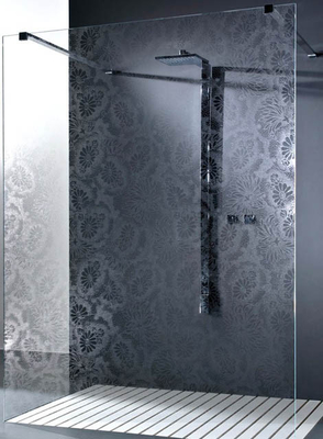 China Obscure Pattern Shower Tempered Glass , Tempered Glass Bathroom supplier