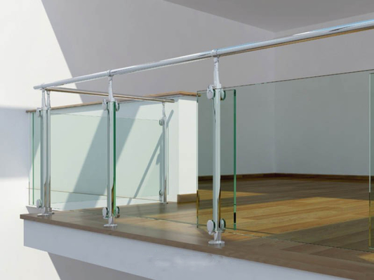 China Tempered Glass Railing Systems , Railings With Glass Panels supplier
