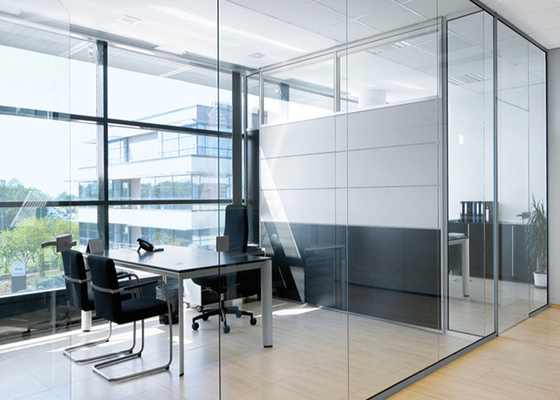 China Lighting Partition Wall Glass , Glass Office Partition Systems supplier