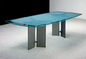 Safety Blue Desk Cover Glass , Tempered Glass For Coffee Table Top supplier