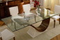 Rectangle Glass Top Table Desk , Thick Glass Table Transparent supplier